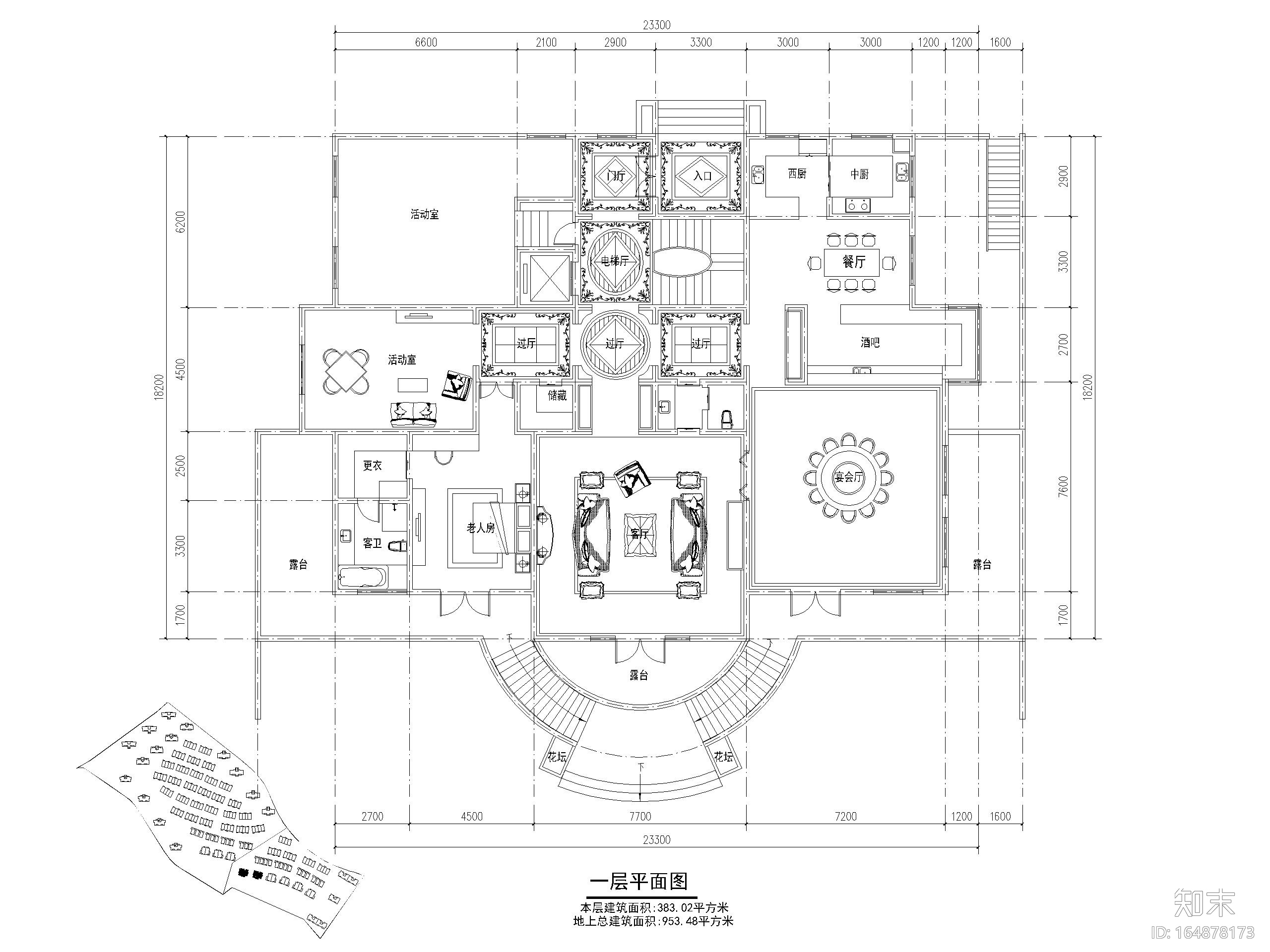 33套独栋别墅建筑平面户型设计（CAD）施工图下载【ID:164878173】