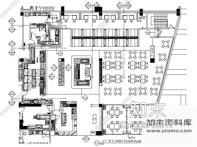 施工图广州某酒店一层全日餐厅施工图cad施工图下载【ID:532012517】