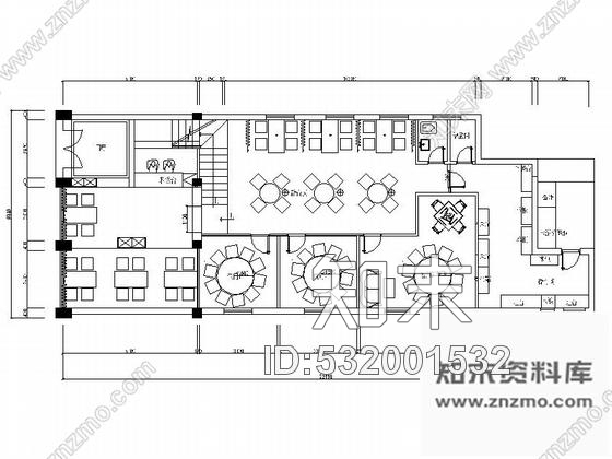 施工图现代时尚餐厅室内设计装修图含效果cad施工图下载【ID:532001532】