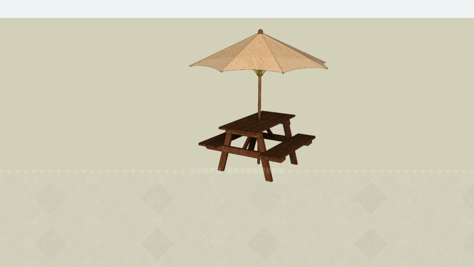 野餐桌SU模型下载【ID:1162063899】