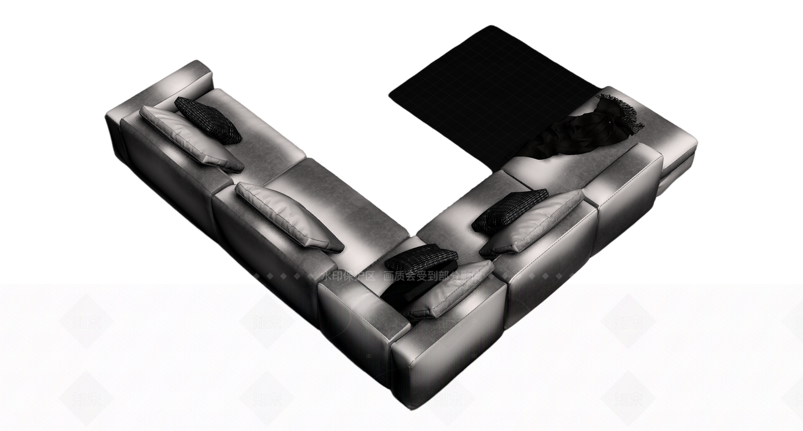 现代L型沙发3D模型下载【ID:1205544860】