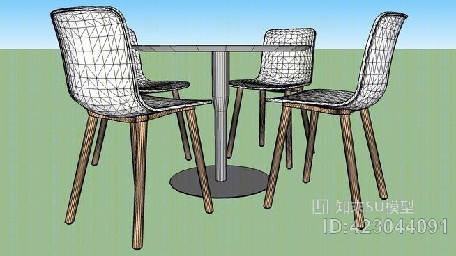 咖啡椅SU模型下载【ID:423044091】