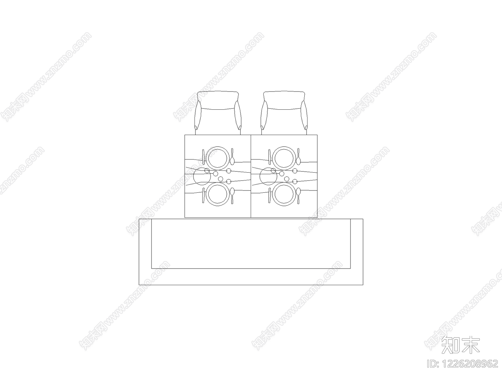桌椅cad施工图下载【ID:1226208962】