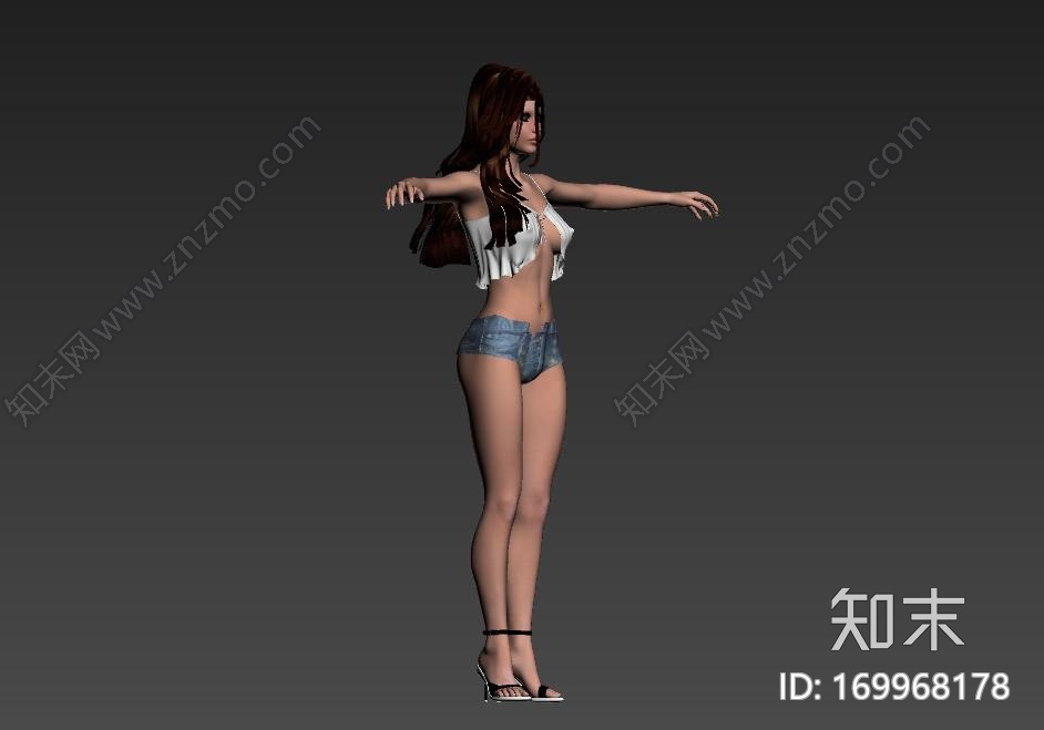 清凉装女孩CG模型下载【ID:169968178】