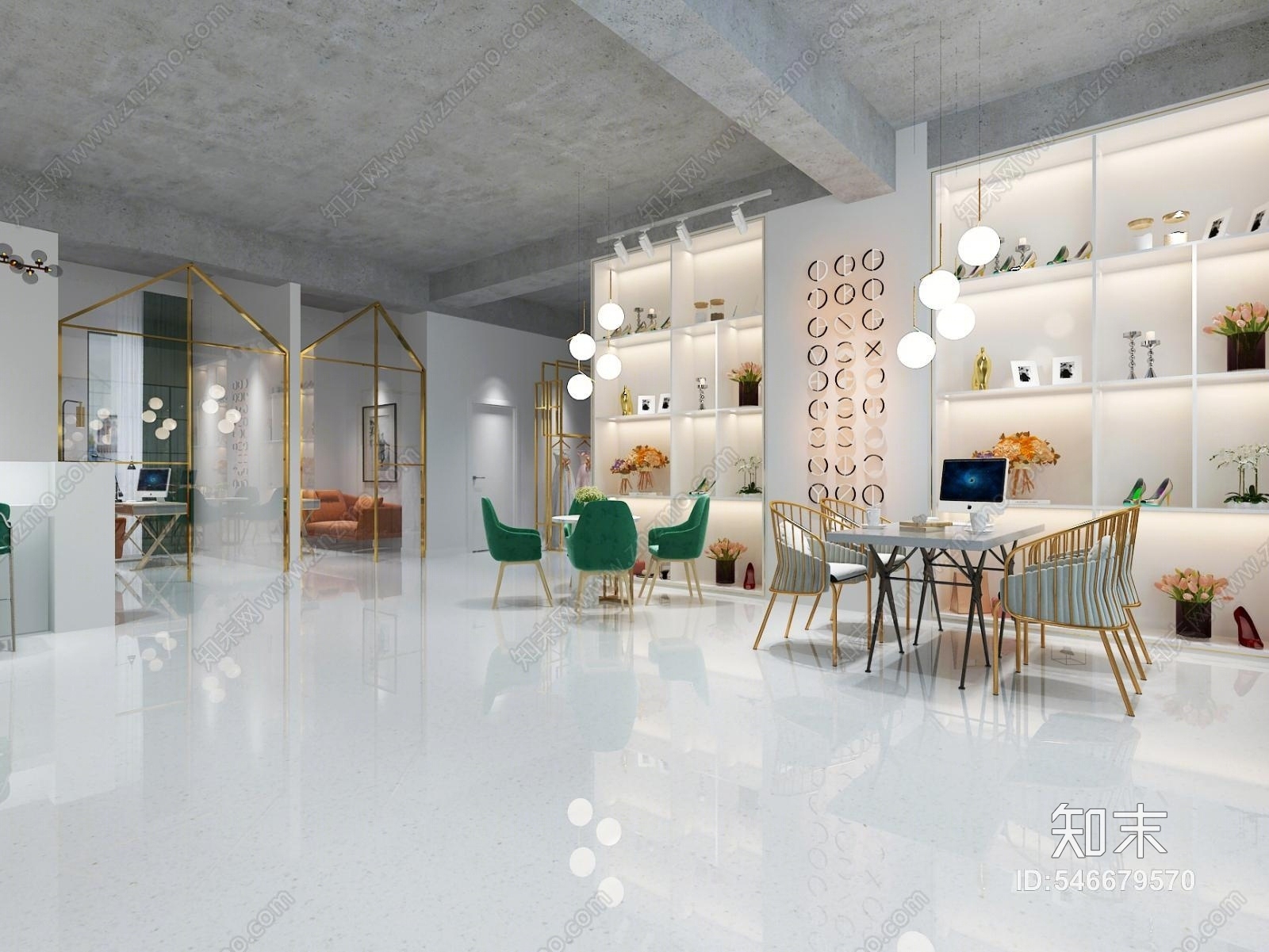 现代婚纱摄影店3D模型下载【ID:546679570】