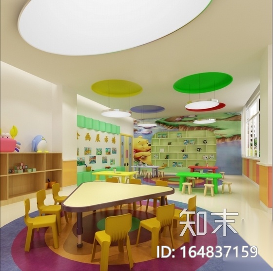 [新疆]维吾尔自治区清新现代风格幼儿园CAD装修施工图cad施工图下载【ID:164837159】
