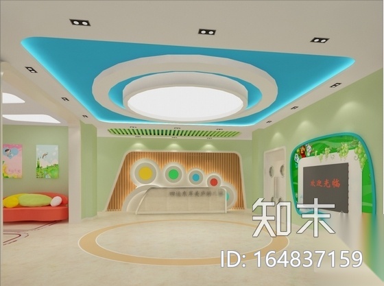 [新疆]维吾尔自治区清新现代风格幼儿园CAD装修施工图cad施工图下载【ID:164837159】