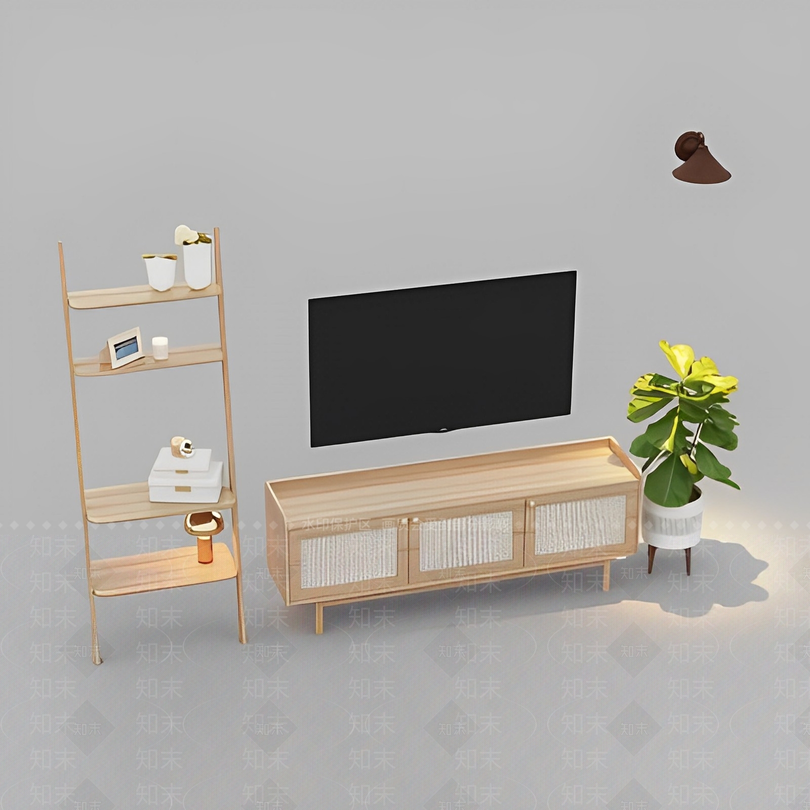北欧电视柜免费3D模型下载【ID:1123225212】