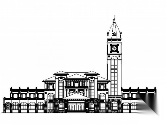 某三层地中海风格豪华会所建筑施工图施工图下载【ID:165757134】
