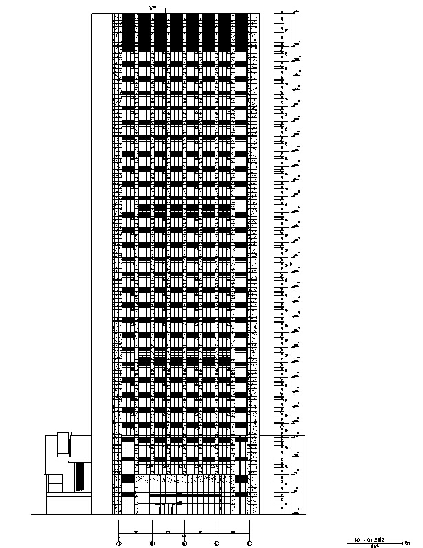 [江苏]超高层办公、公寓、酒店、地下室及商业建筑施工...cad施工图下载【ID:149951136】