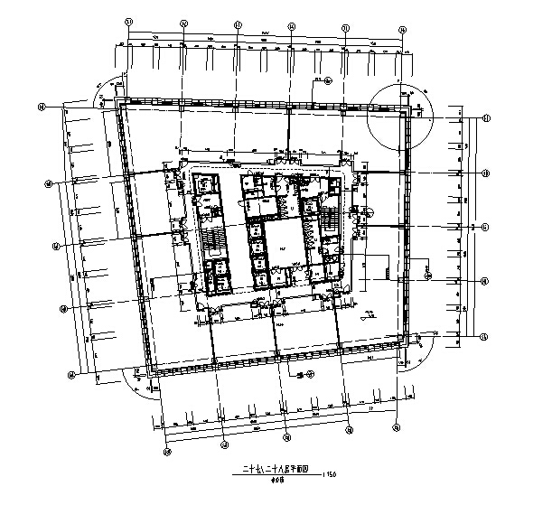 [江苏]超高层办公、公寓、酒店、地下室及商业建筑施工...cad施工图下载【ID:149951136】