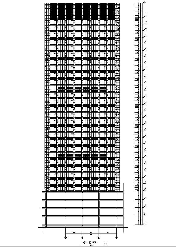 [江苏]超高层办公、公寓、酒店、地下室及商业建筑施工...cad施工图下载【ID:149951136】