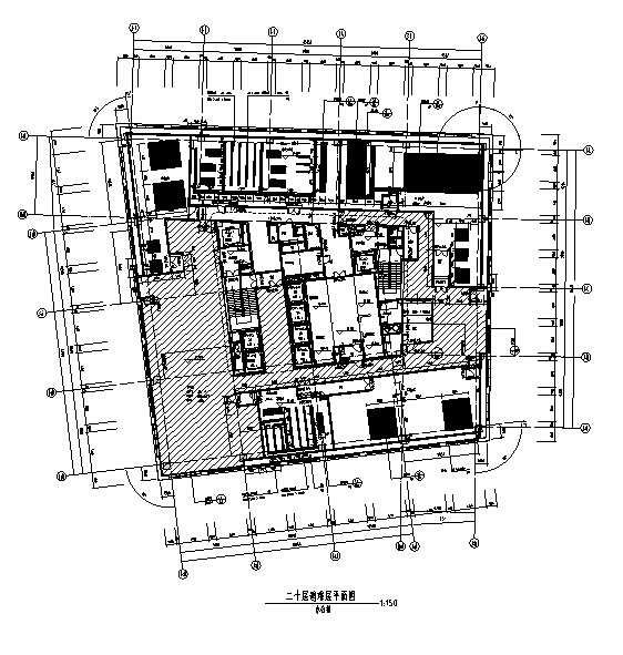 [江苏]超高层办公、公寓、酒店、地下室及商业建筑施工...cad施工图下载【ID:149951136】