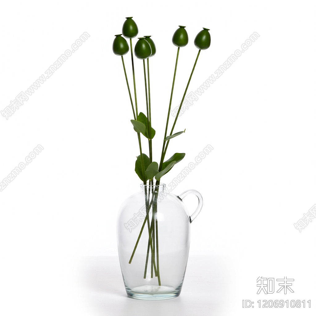 花瓶插花装饰3D模型下载【ID:1206910811】