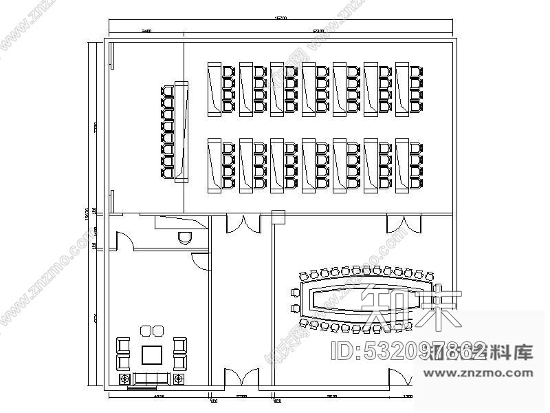 施工图福建某地税局二楼会议室装修图含效果cad施工图下载【ID:532097862】