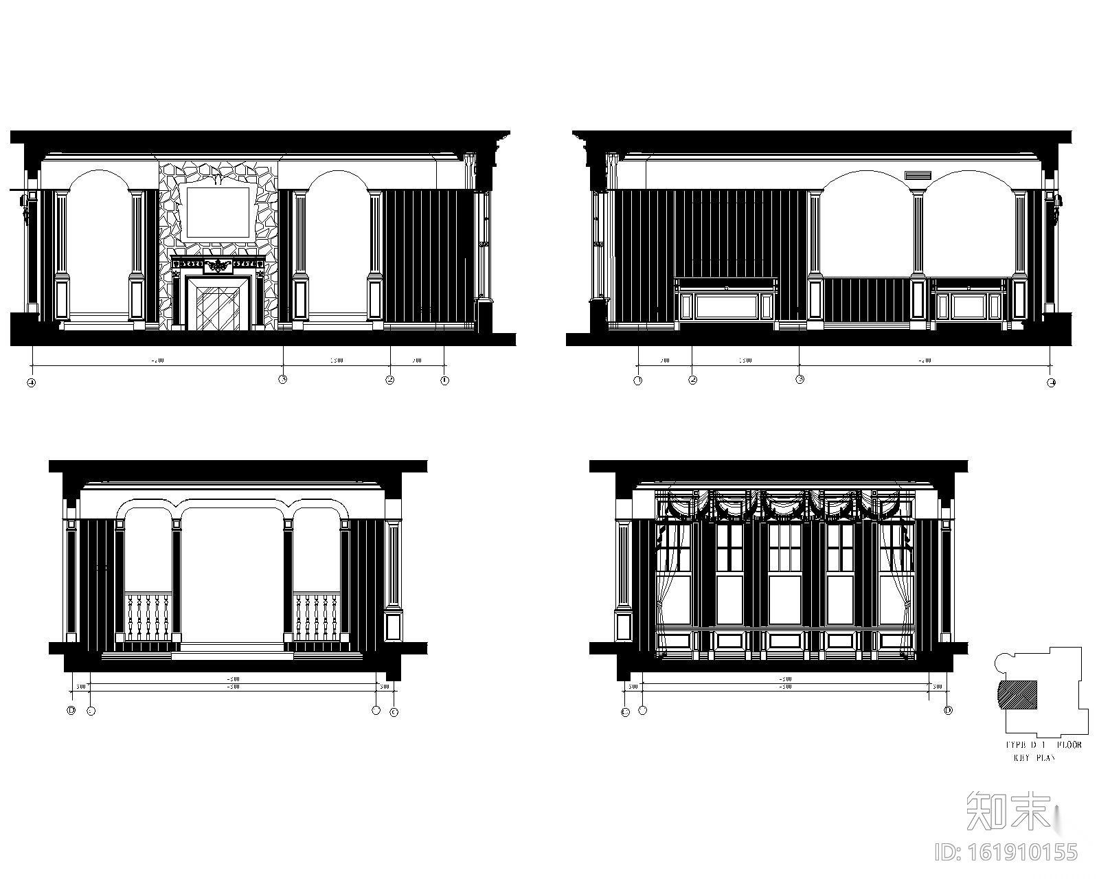 [上海]某区东郊花园别墅室内设计(含实景)cad施工图下载【ID:161910155】