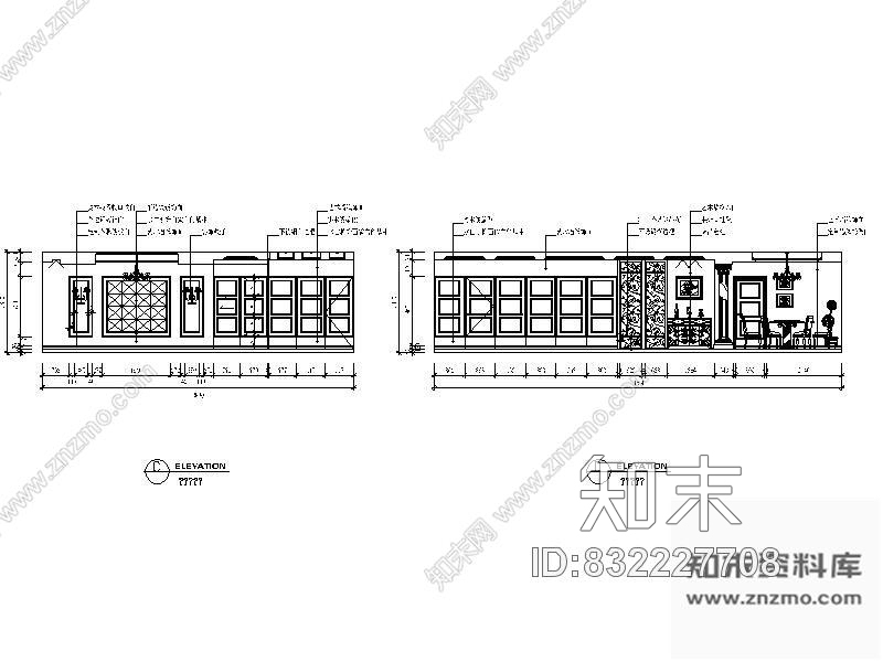 图块/节点欧式客厅立面图cad施工图下载【ID:832227708】