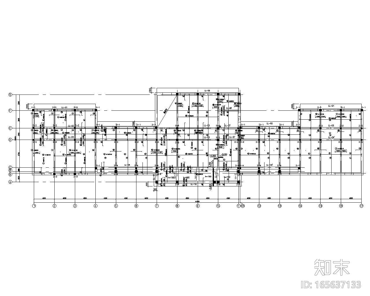 四层公共办公楼砖混结构施工图（CAD）施工图下载【ID:165637133】