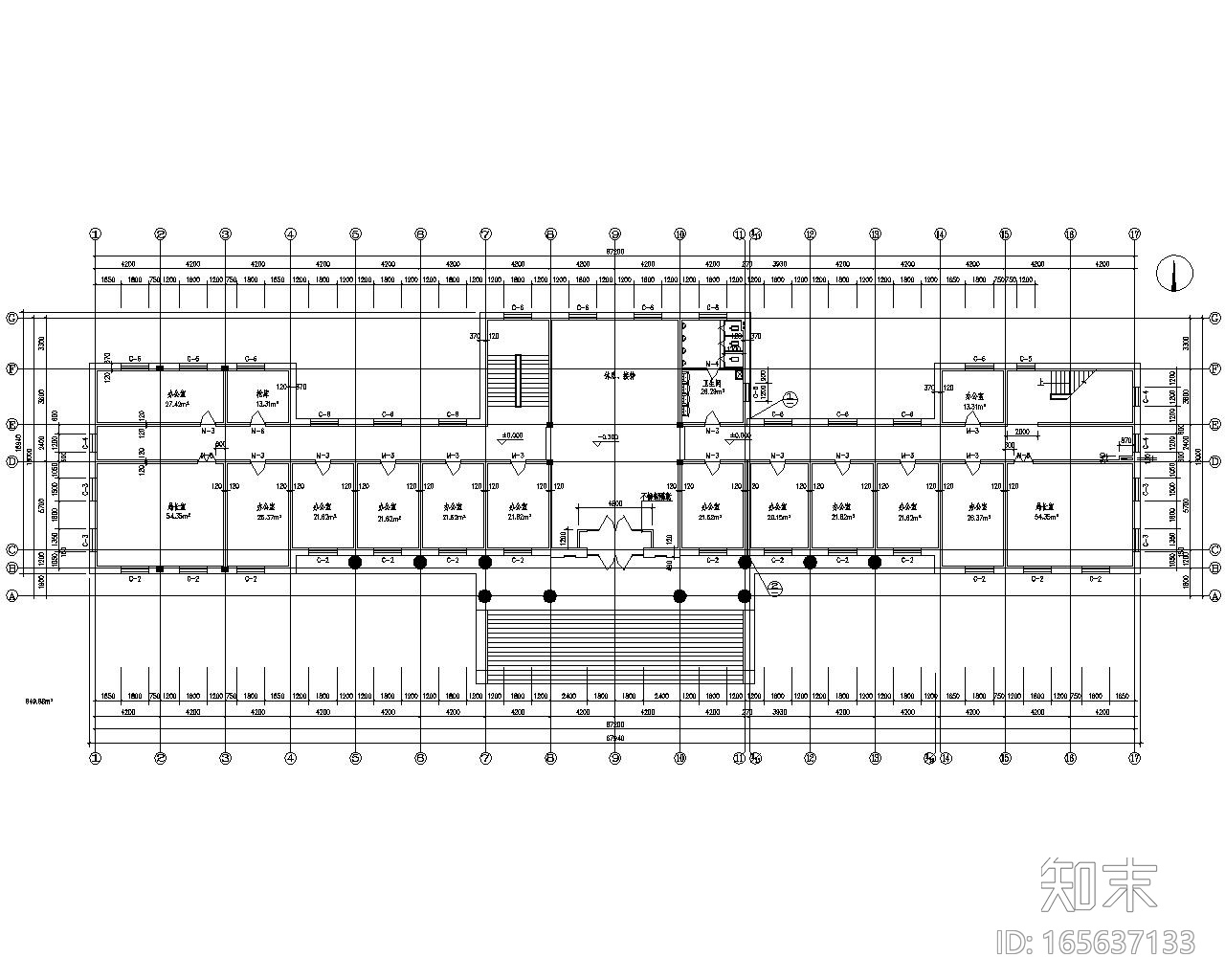 四层公共办公楼砖混结构施工图（CAD）施工图下载【ID:165637133】