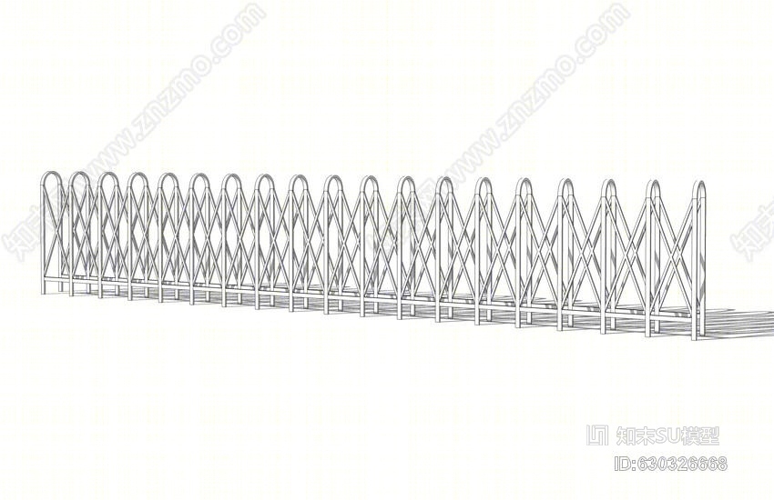 自动伸缩门SU模型下载【ID:630326668】