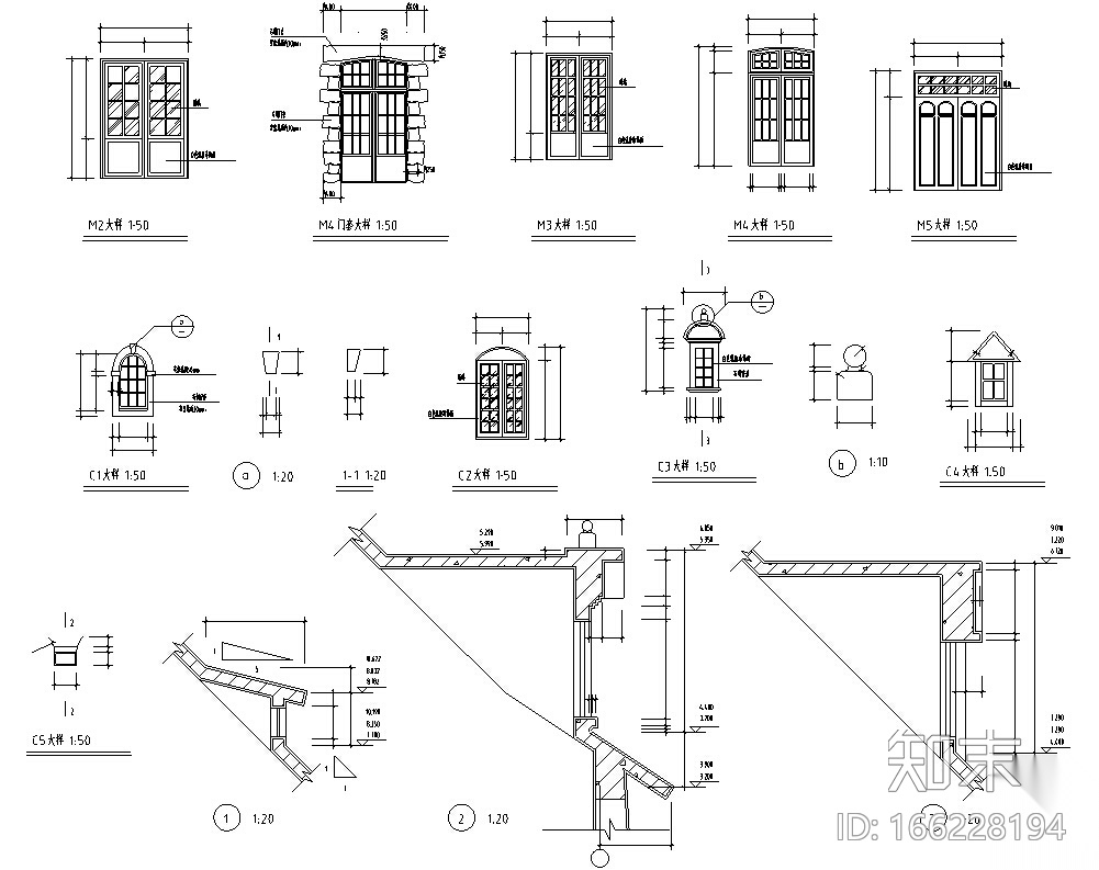 欧式艺术钟楼建筑设计方案施工图CAD施工图下载【ID:166228194】