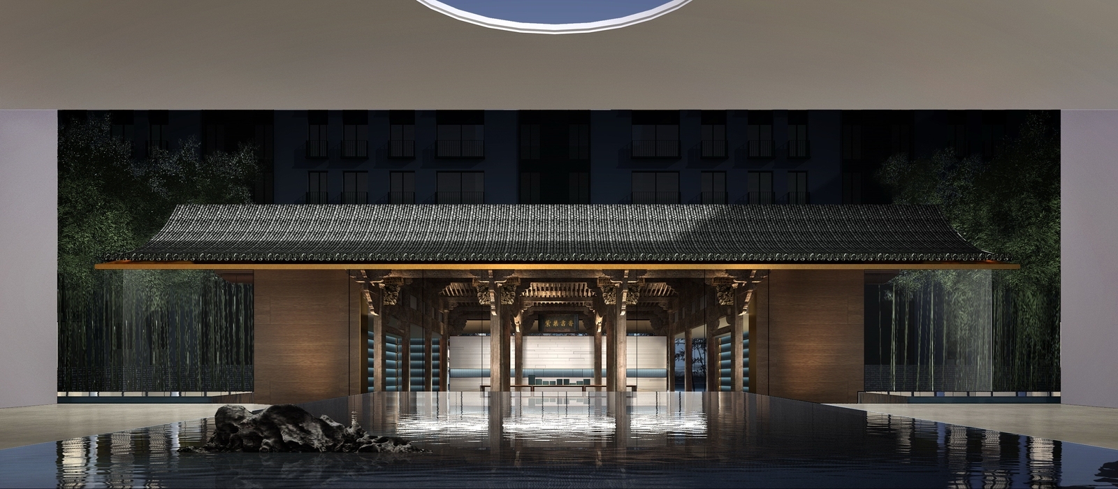 新中式书院公共空间设计效果图效果图下载【ID:1231468586】