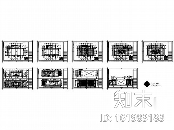 某酒店写字楼大堂室内装修图cad施工图下载【ID:161983183】