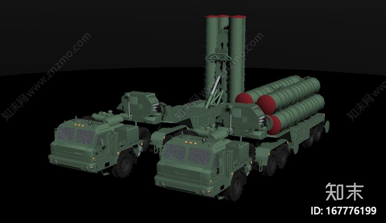 3dmax2011S-400防空导弹CG模型下载【ID:167776199】