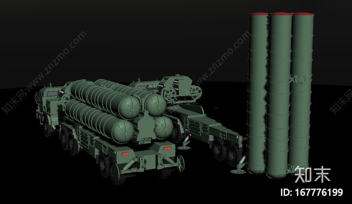 3dmax2011S-400防空导弹CG模型下载【ID:167776199】