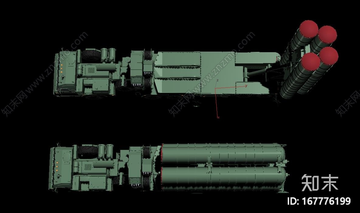 3dmax2011S-400防空导弹CG模型下载【ID:167776199】