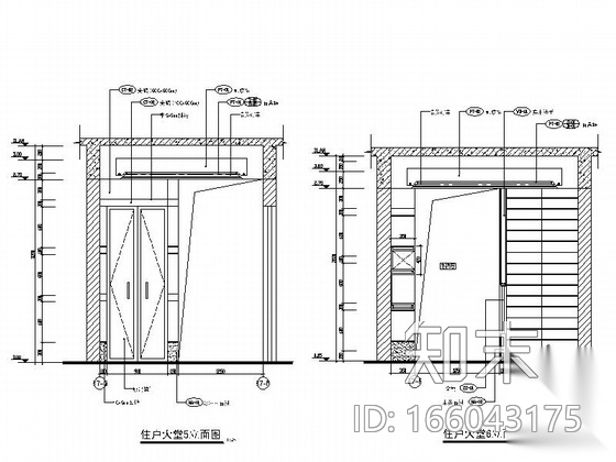 [广东]佛山某高档小区住户大堂装修图cad施工图下载【ID:166043175】