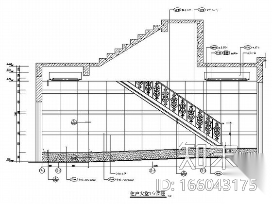 [广东]佛山某高档小区住户大堂装修图cad施工图下载【ID:166043175】