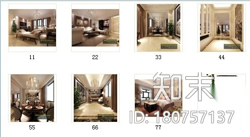 精品雅致高级简欧风格四居室样板间室内装修设计施工图（...施工图下载【ID:180757137】