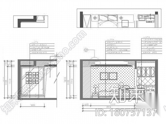 精品雅致高级简欧风格四居室样板间室内装修设计施工图（...cad施工图下载【ID:180757137】