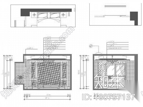 精品雅致高级简欧风格四居室样板间室内装修设计施工图（...cad施工图下载【ID:180757137】