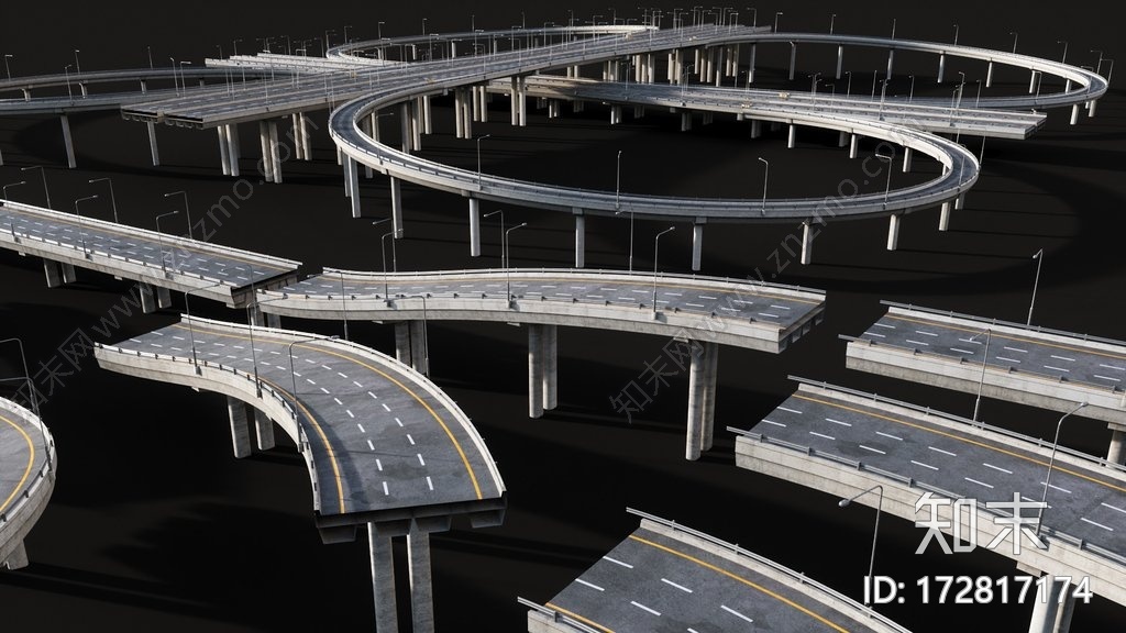 现代交通道路CG模型下载【ID:172802197】
