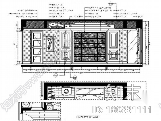 [四川]海景洋房欧式五居室样板房CAD施工图（含效果）cad施工图下载【ID:180831111】