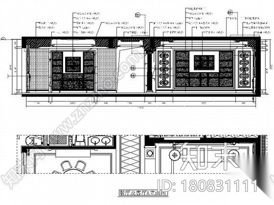 [四川]海景洋房欧式五居室样板房CAD施工图（含效果）cad施工图下载【ID:180831111】