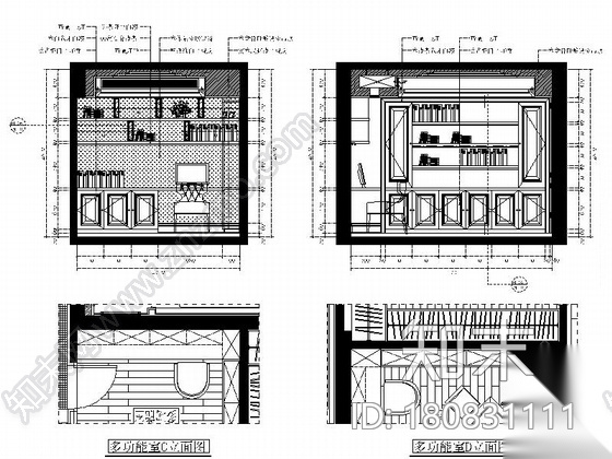 [四川]海景洋房欧式五居室样板房CAD施工图（含效果）cad施工图下载【ID:180831111】