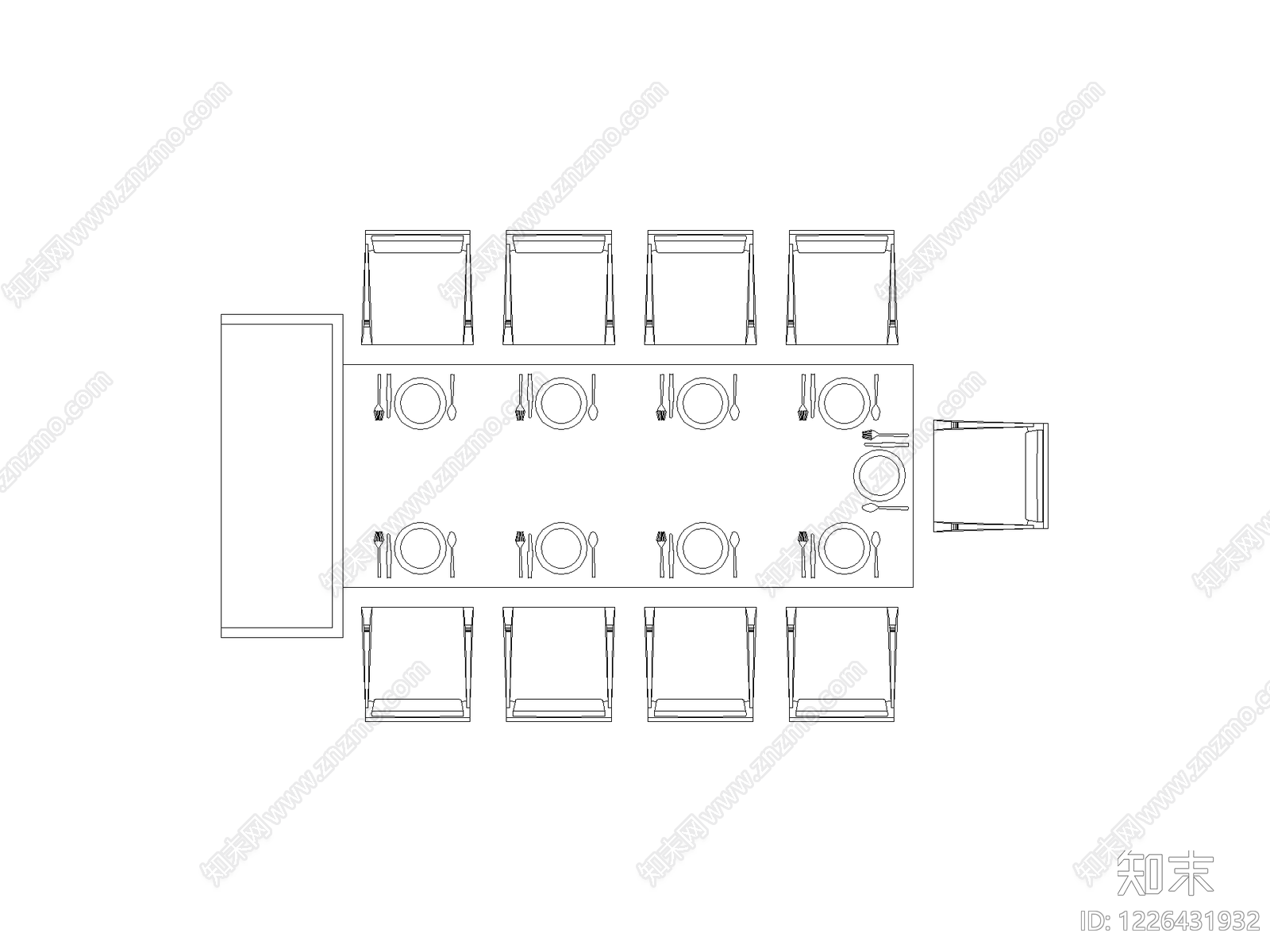 桌椅cad施工图下载【ID:1226431932】
