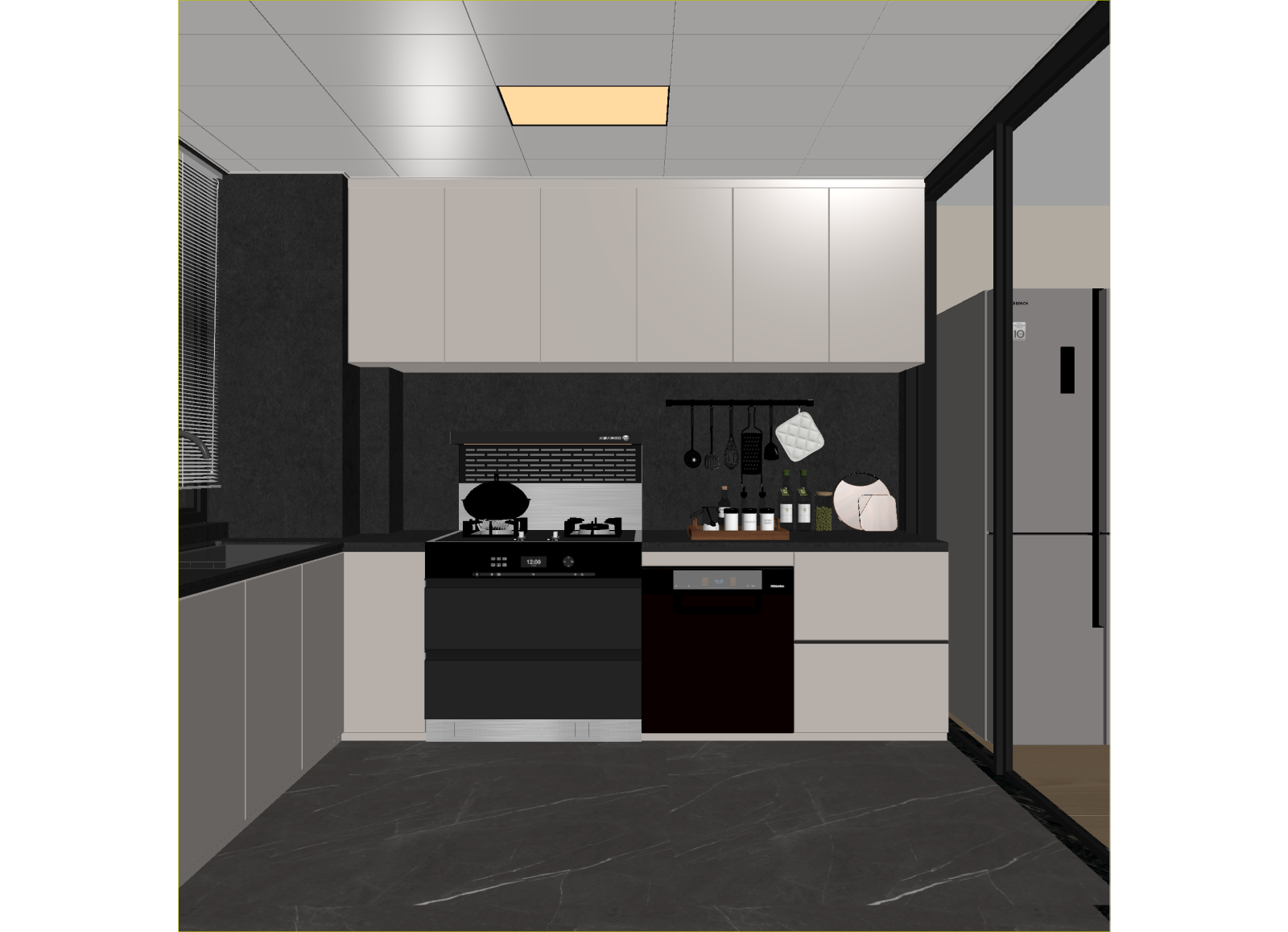 原木封闭式厨房3D模型下载【ID:1214662680】