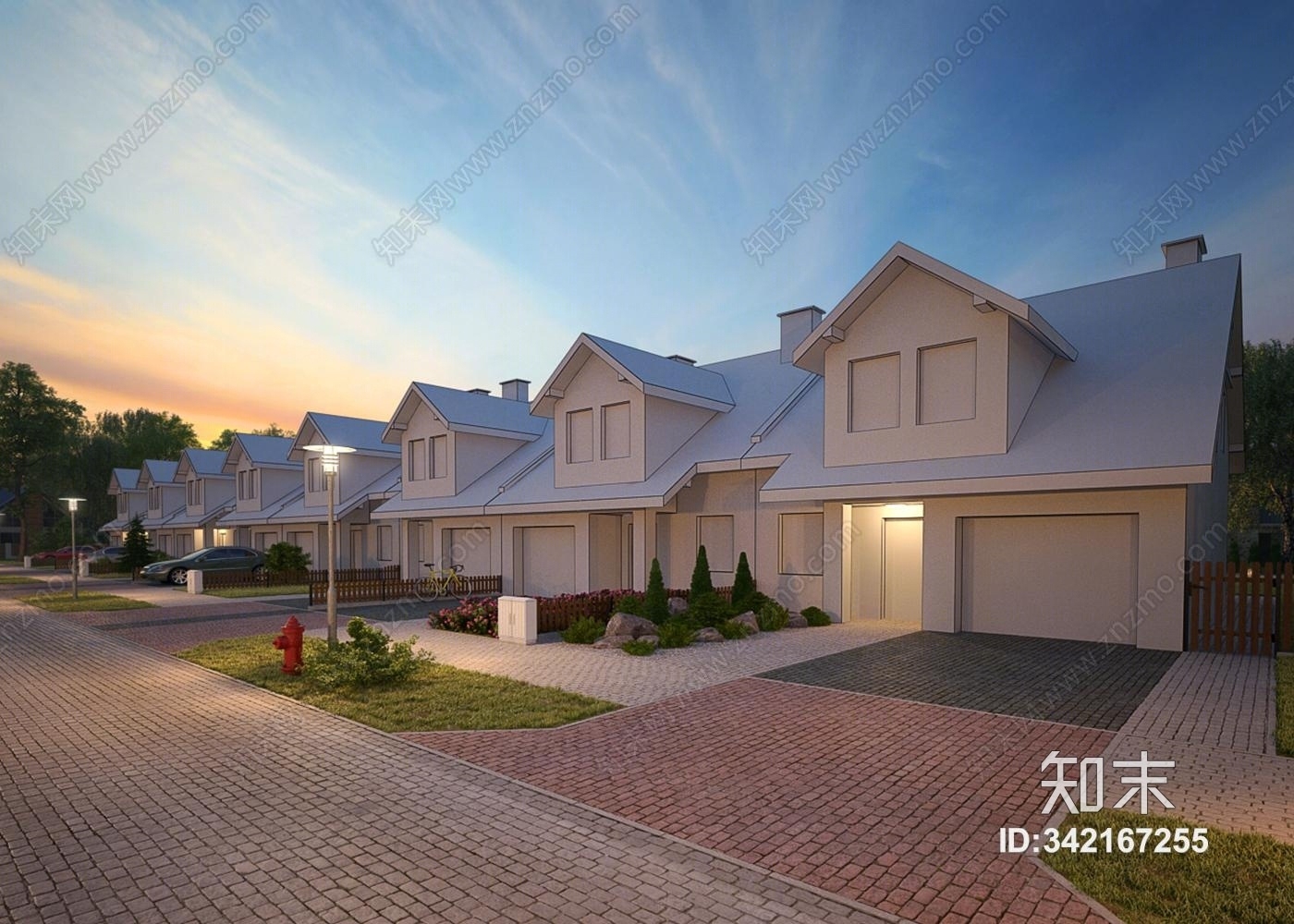 现代小区街景3D模型下载【ID:342167255】