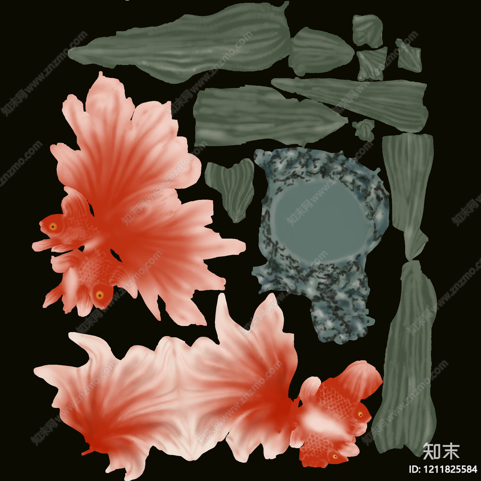 花朵纹理贴图下载【ID:1211825584】