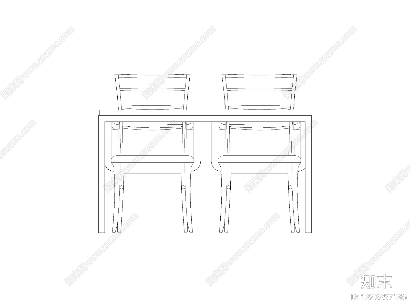 餐桌几类平立面餐桌cad施工图下载【ID:1226257136】
