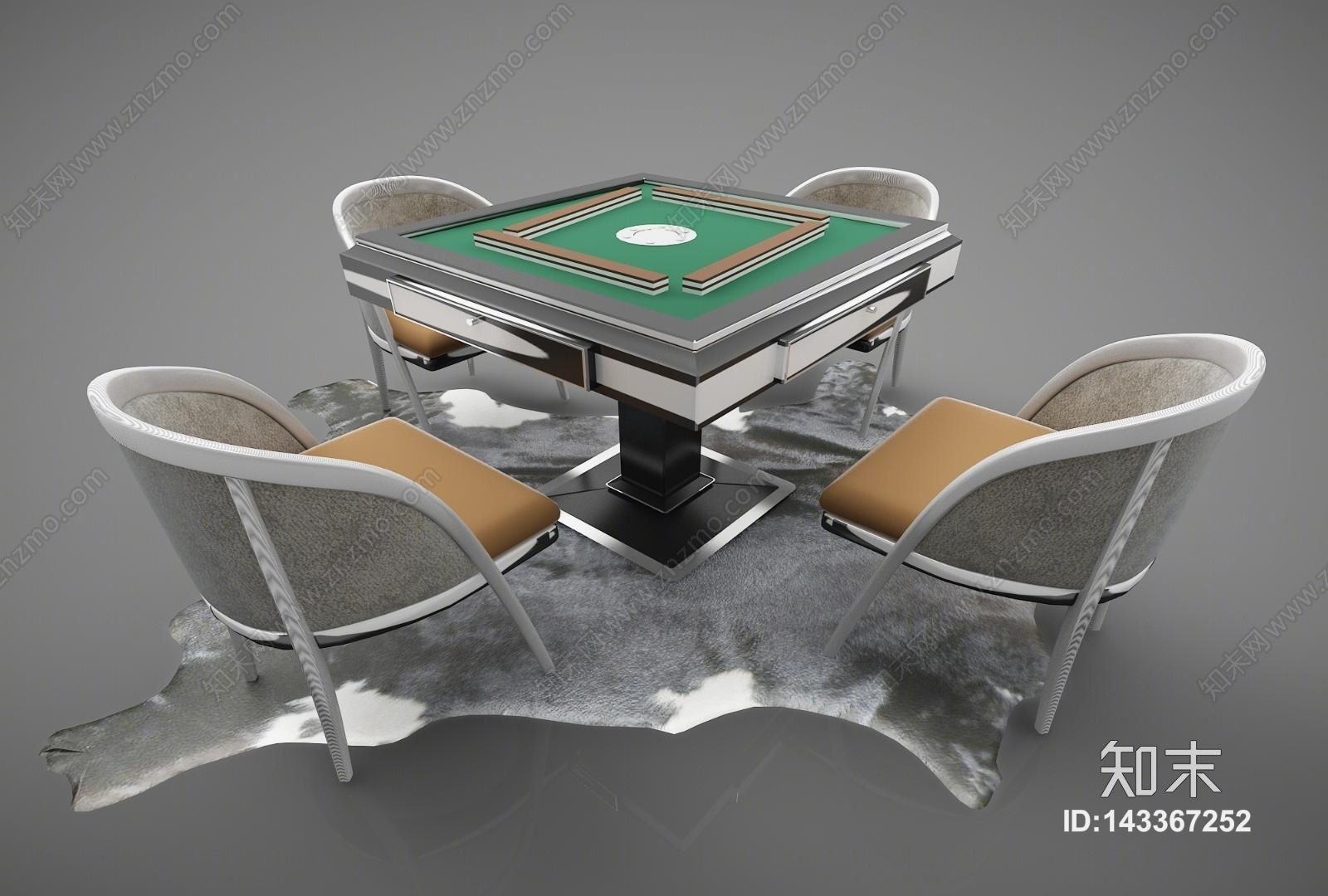 现代风格麻将桌3D模型下载【ID:143367252】