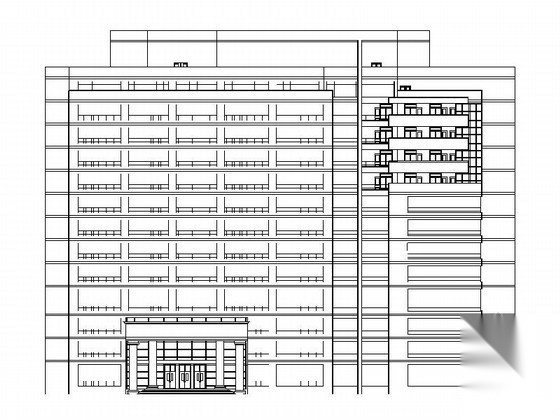 某武警医院十三层住院部建筑扩初图cad施工图下载【ID:166431156】