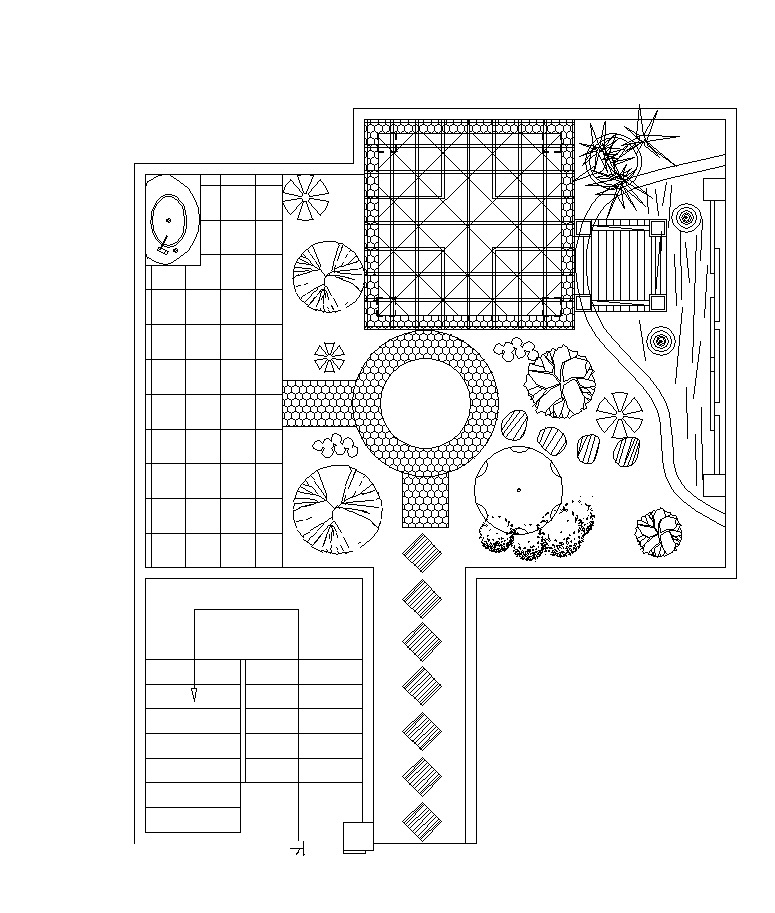 屋顶花园及庭院景观全套CAD施工图纸cad施工图下载【ID:160916111】