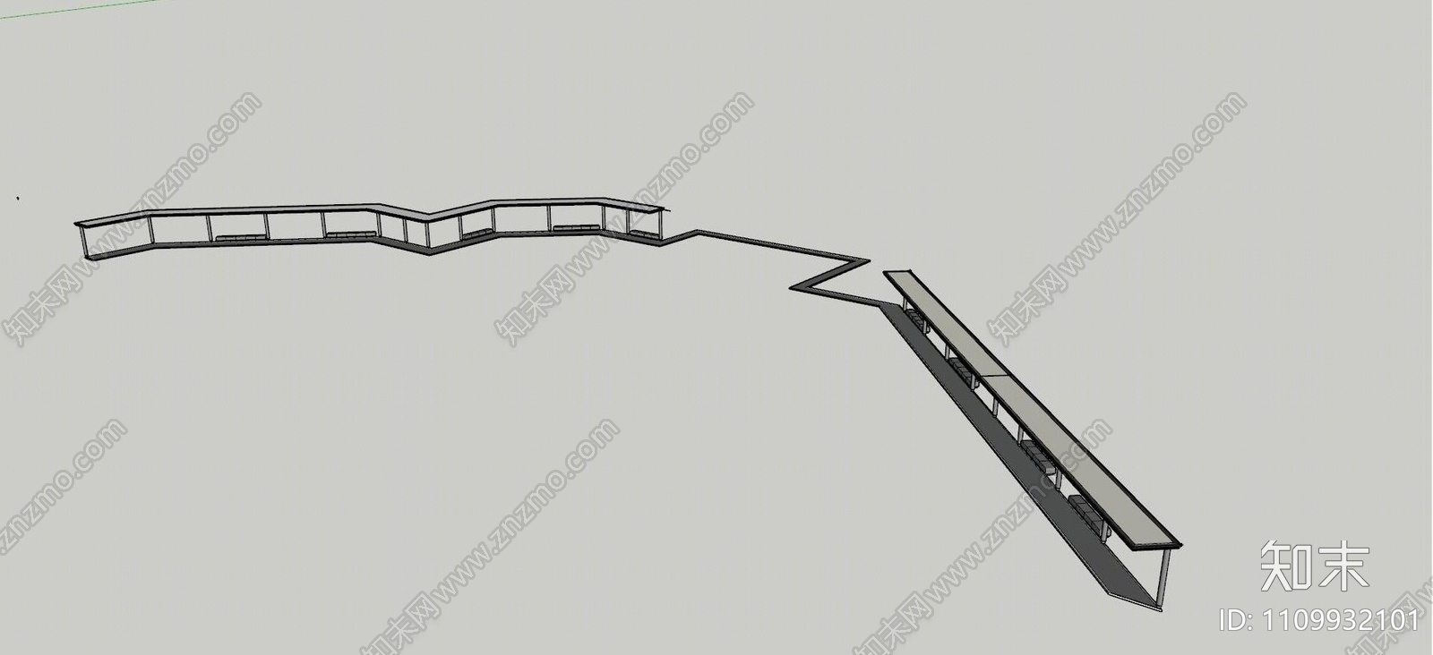 景观廊架SU模型下载【ID:1109932101】