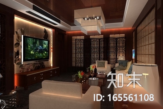 [苏州]顶级山水独栋中式双层别墅CAD装修图（含效果）cad施工图下载【ID:165561108】