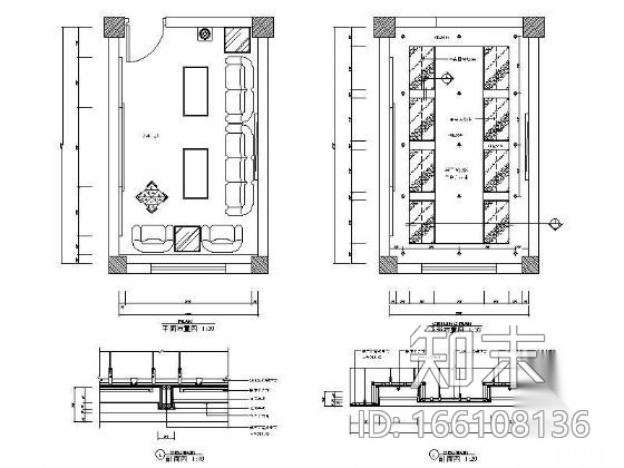 休息室吊顶详图Ⅰcad施工图下载【ID:166108136】